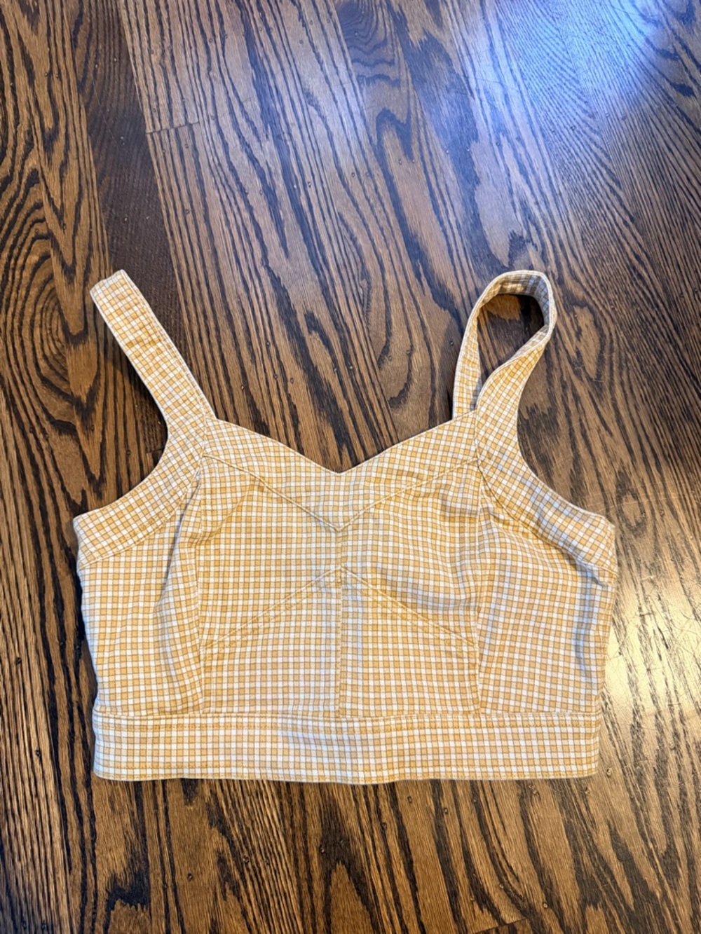 Madewell Yellow Gingham Cropped Tank 6